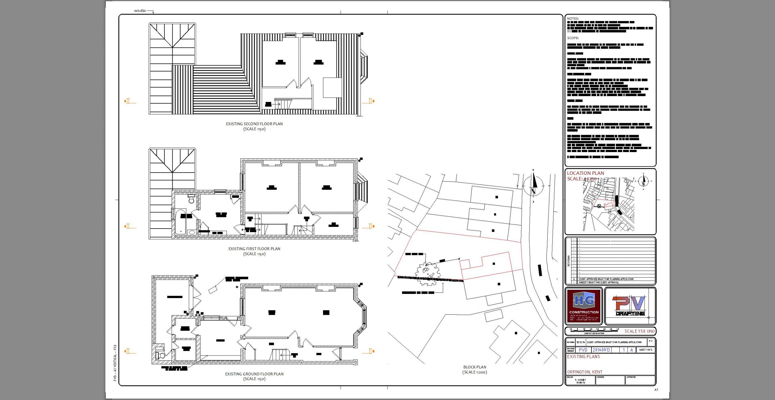 Planning Drawing - Orpington Kent - Existing Plans