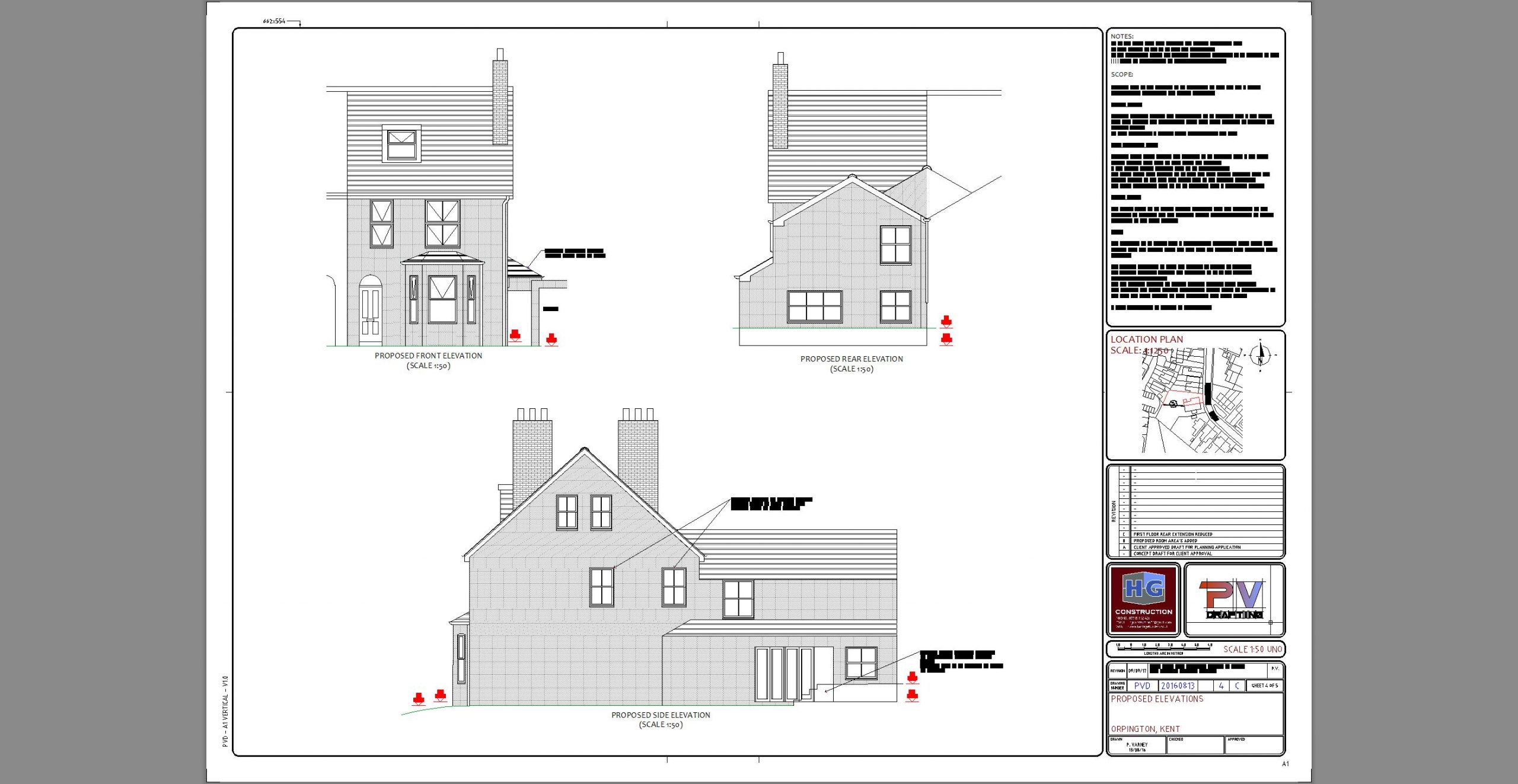 Planning Drawing - Orpington Kent - Proposed Elevations