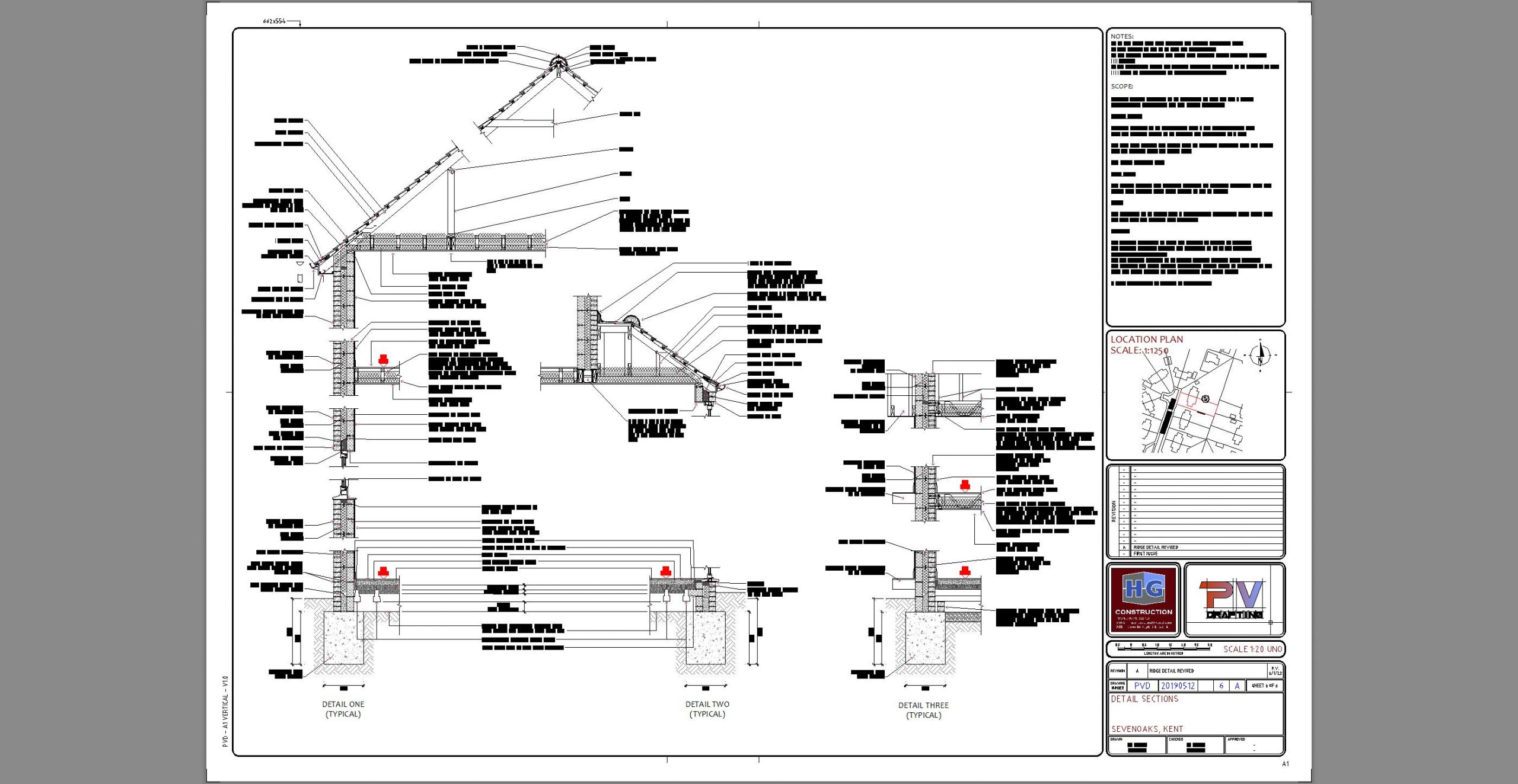 Building Regulations Drawing - Sevenoaks Kent - Proposed Details